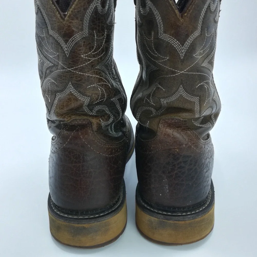 Justin Work Boot Mens Shoes Amarillo Chocolate WK4310 Leather Oil Resistant 10 D